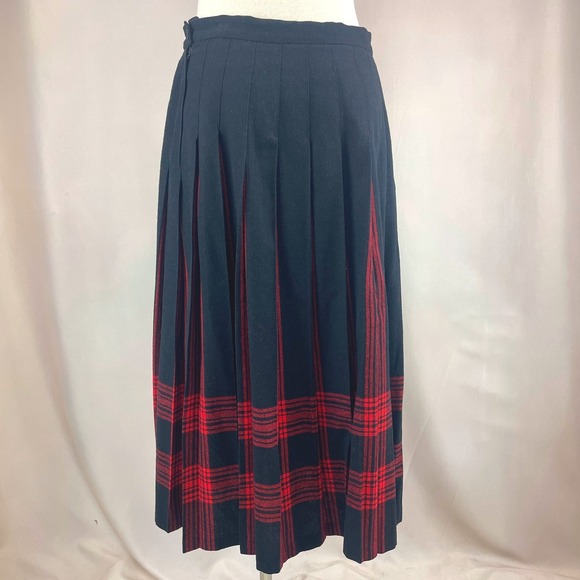 Vintage Womens 14 PENDLETON Wool Plaid Pleated Skirt Menzies Tartan Academia - Picture 4 of 9